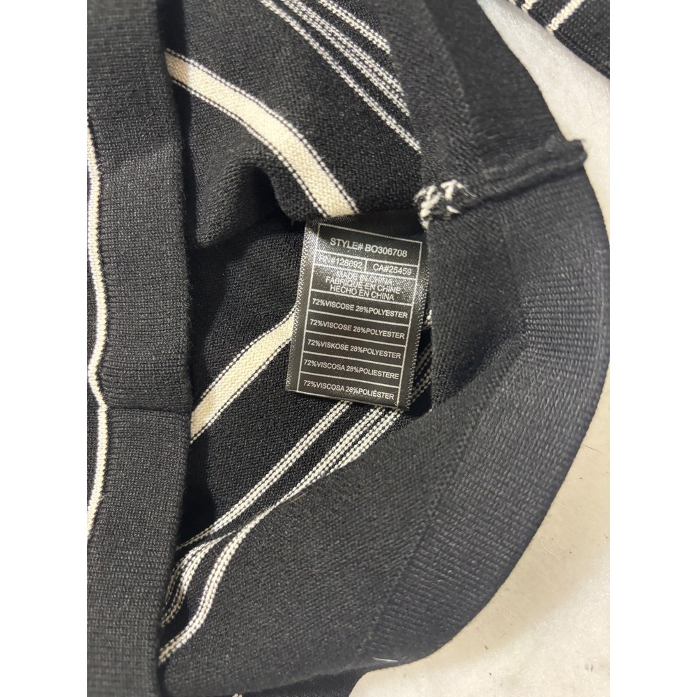 Steve Madden Womens Asymmetrical Striped Long Sleeve Knit Top Black White sz sm - Picture 5 of 10